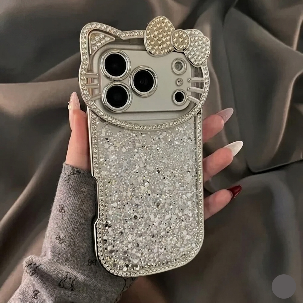 Cute Cat Shimmery Glitter Stone Case