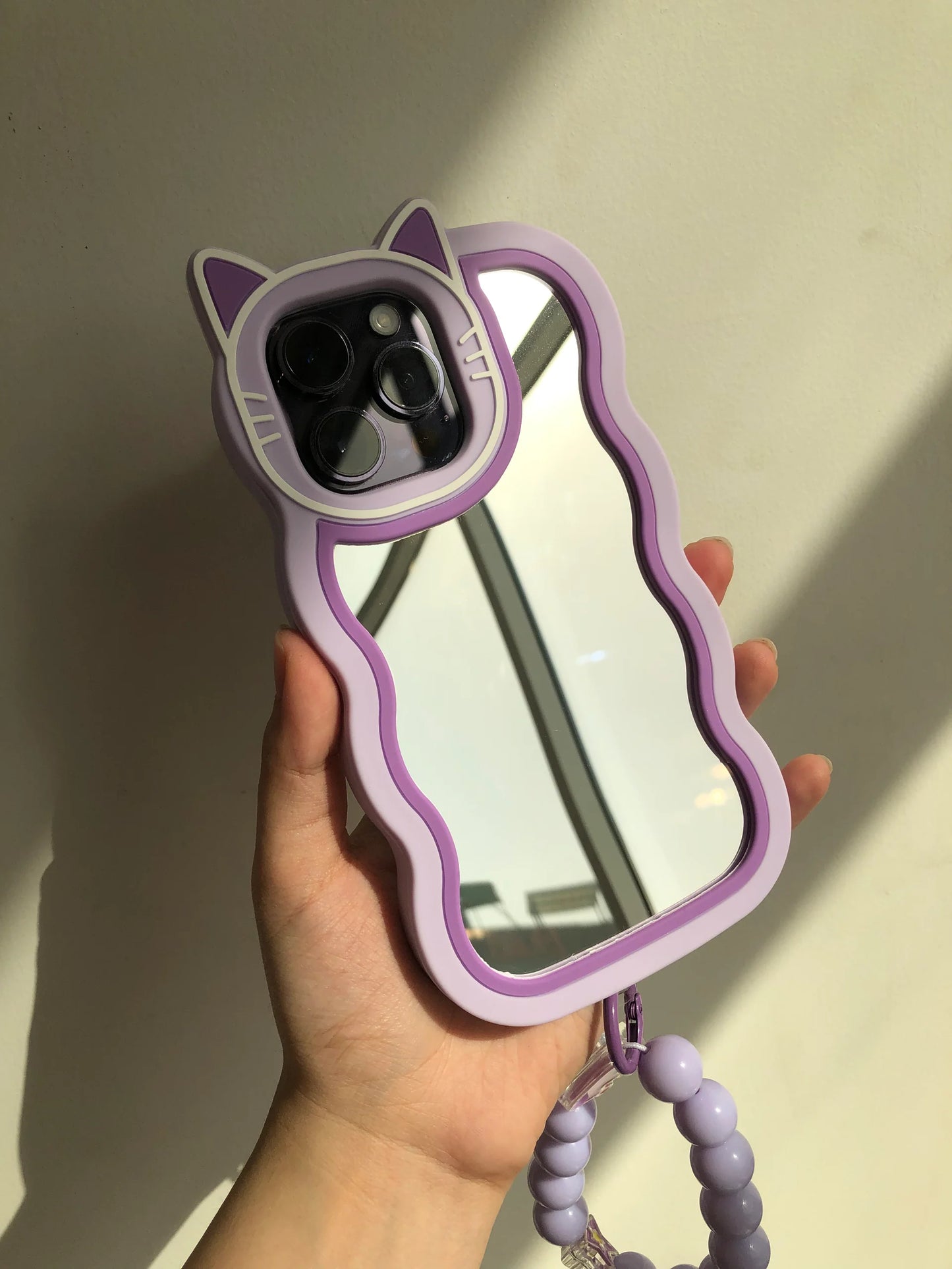 3D Purple Mirror Case with Chain