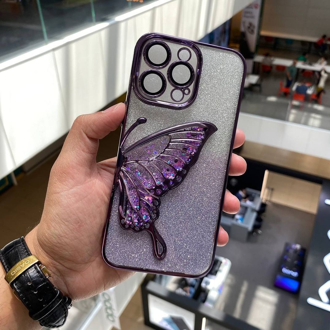 Shimmery Butterfly Glitter Case (Available in 6 colors)