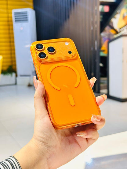 Orange Magsafe Acrylic Transparent Case (NEW)