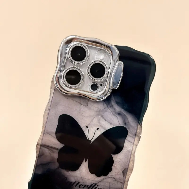 Black Butterfly Glitter Lens Case (NEW)