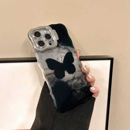 Black Butterfly Glitter Lens Case (NEW)