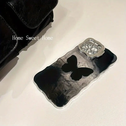 Black Butterfly Glitter Lens Case (NEW)