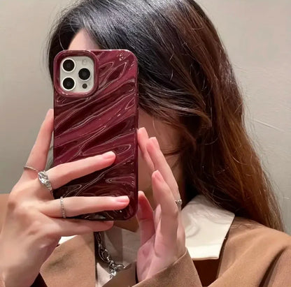 Burgundy Waves iPhone Case