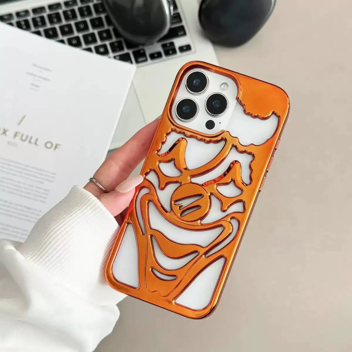 Clown Hollow Electroplated  Case (ORANGE-SILVER)