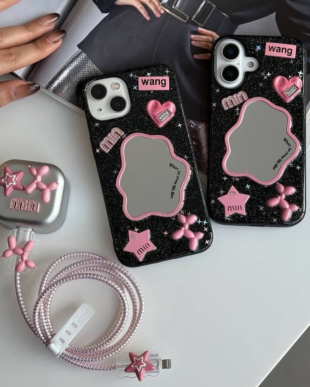 Black Pink Mirror Case
