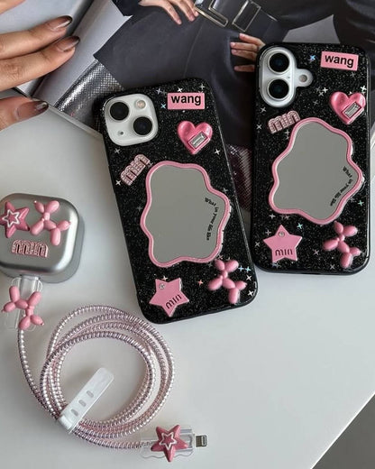 Black Pink Mirror Case