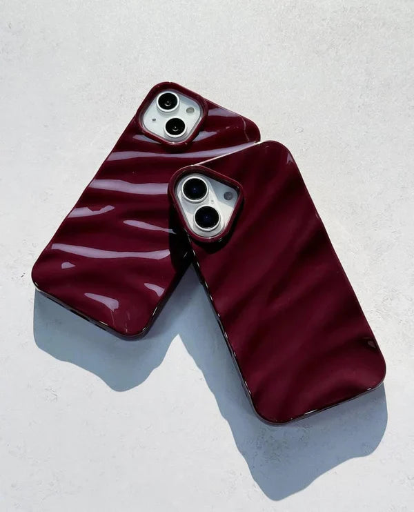 Burgundy Waves iPhone Case
