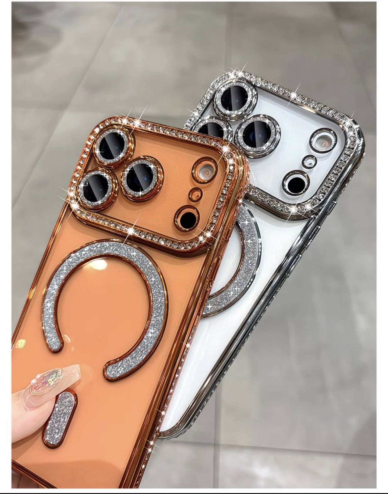 Orange Magsafe Diamond Glitter Lens Case (NEW)