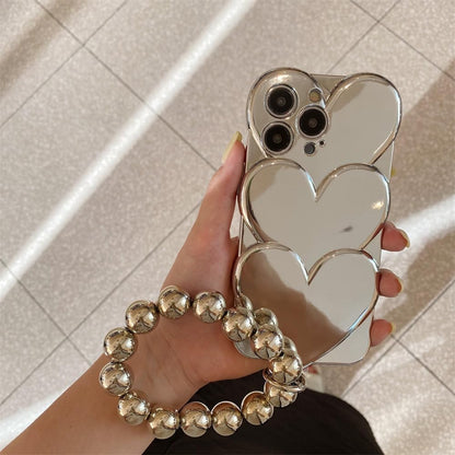 Luxury Silver Plated Heart Case With Chain
