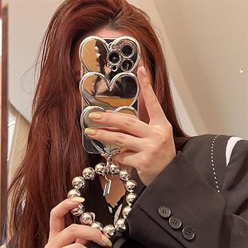 Luxury Silver Plated Heart Case With Chain