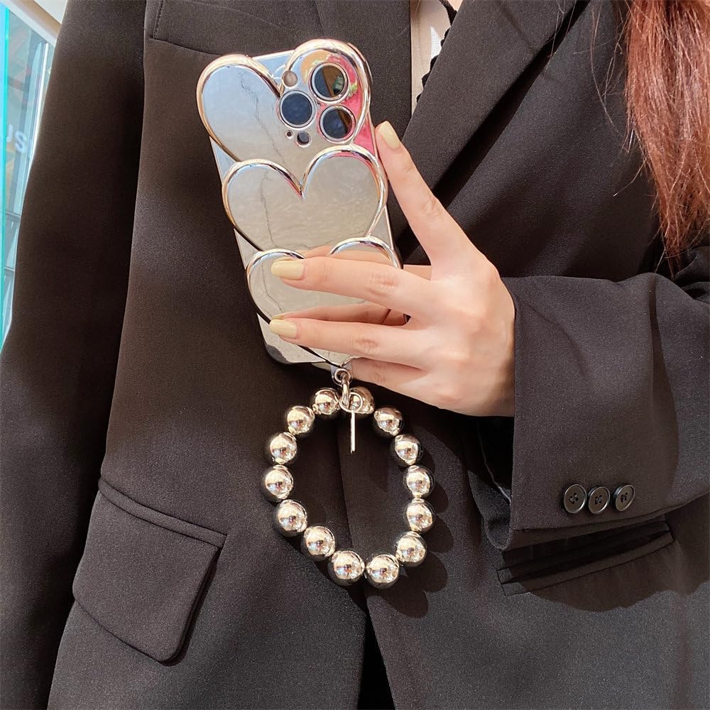 Luxury Silver Plated Heart Case With Chain