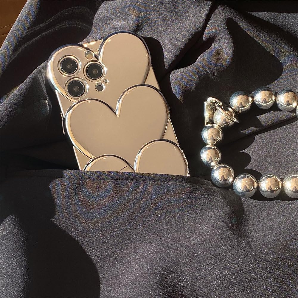 Luxury Silver Plated Heart Case With Chain