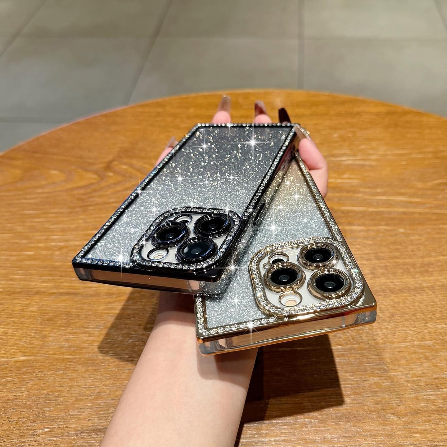 Square Glitter  Stones Case (NEW)