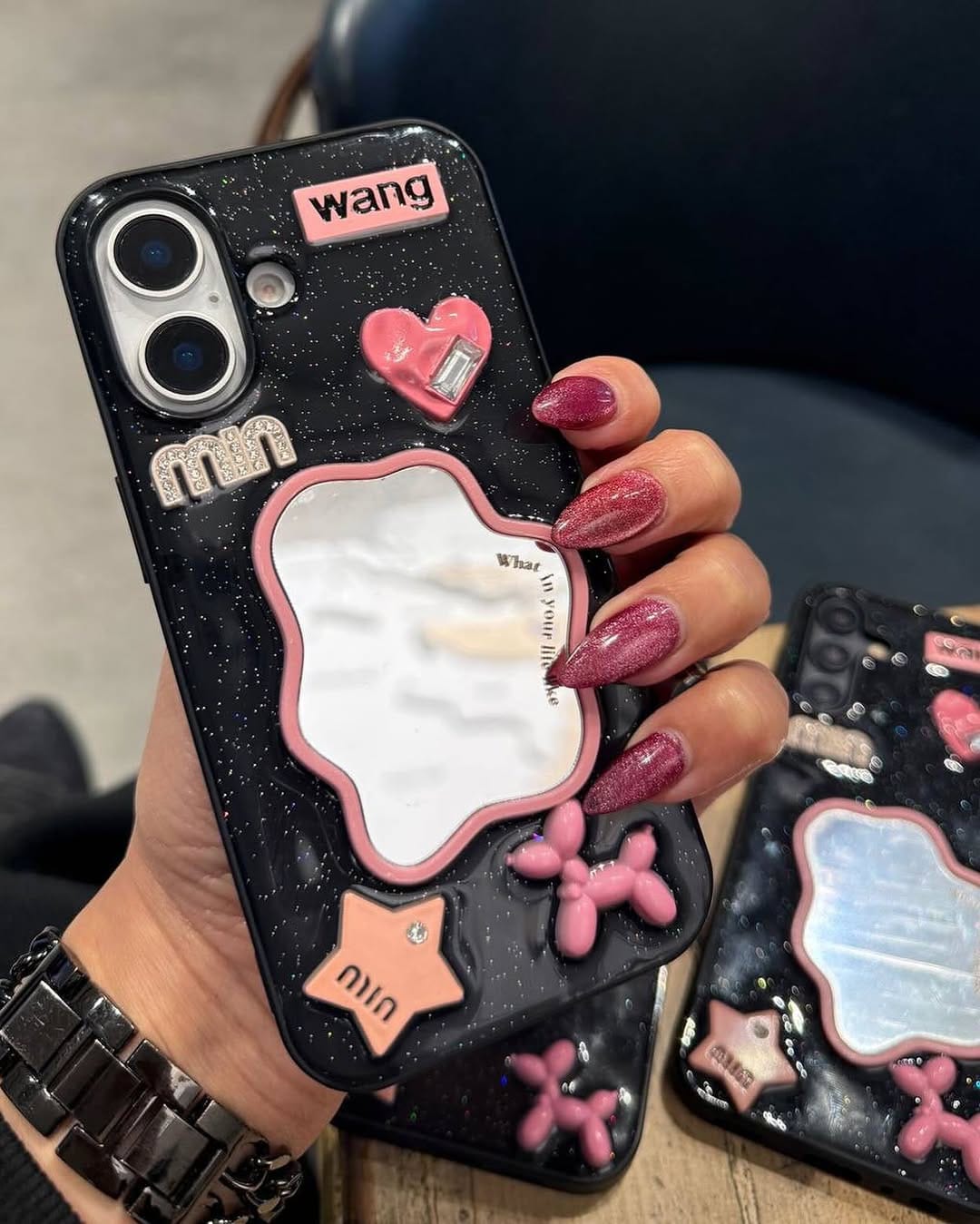 Black Pink Mirror Case