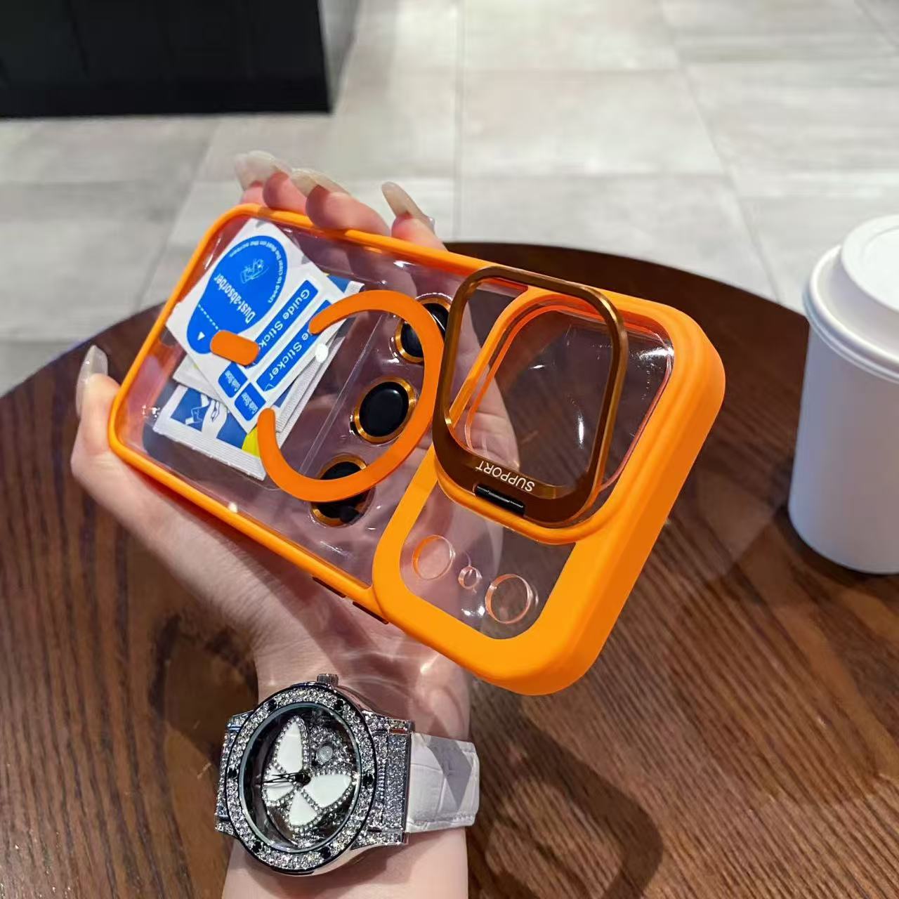 Magsafe Bracket Stand Case With Camera Protection Lens