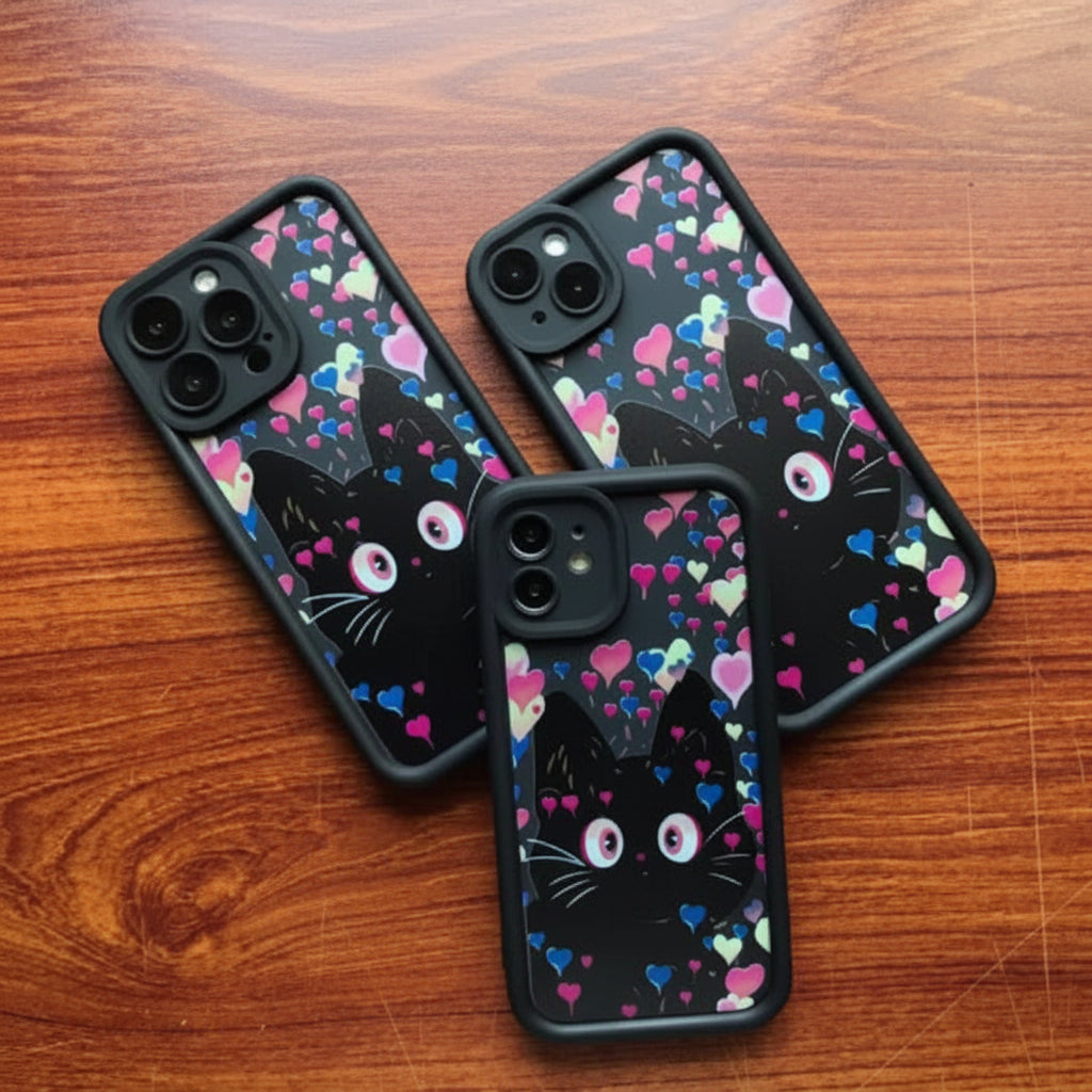Black Cat Thick Protective Bamper Case