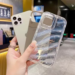 Luxury Mirror Silver Holographic Wavy Laser Case (NEW)
