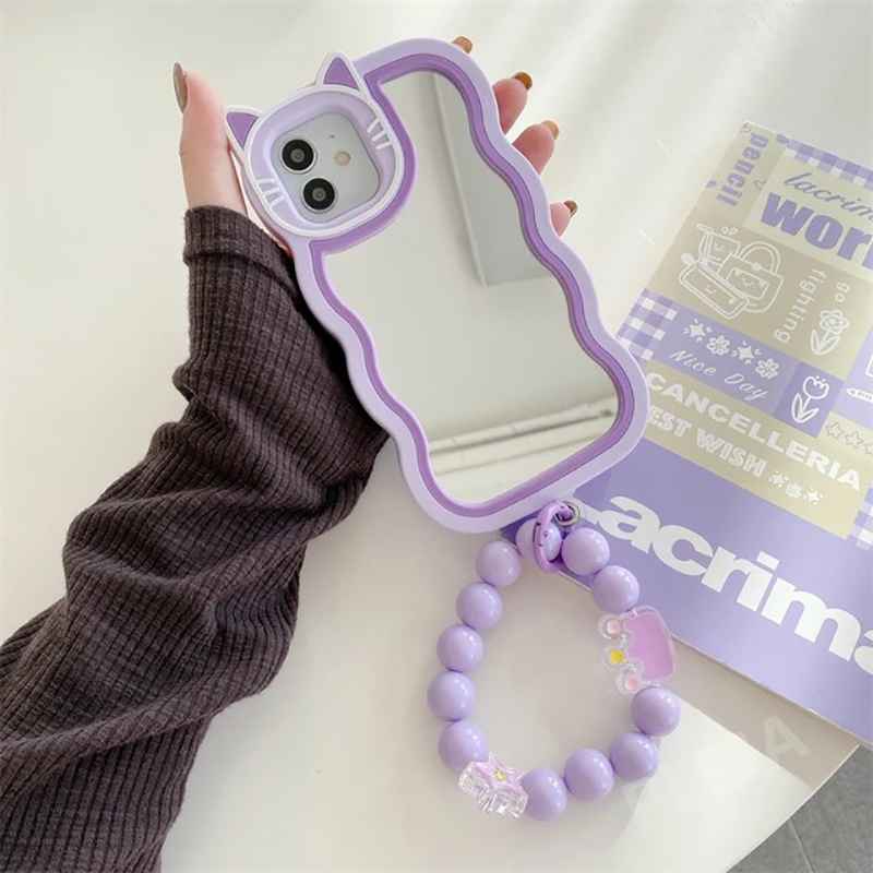 3D Purple Mirror Case with Chain