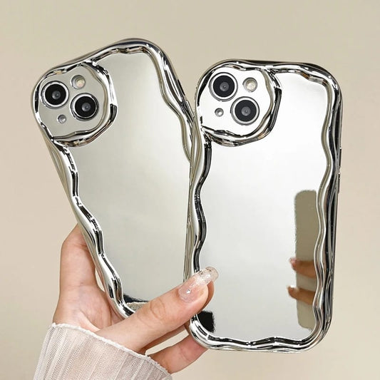 Silver Curly Mirror Effect Case
