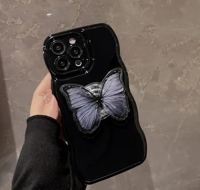 Black Camera Protection Case With Butterfly Pop