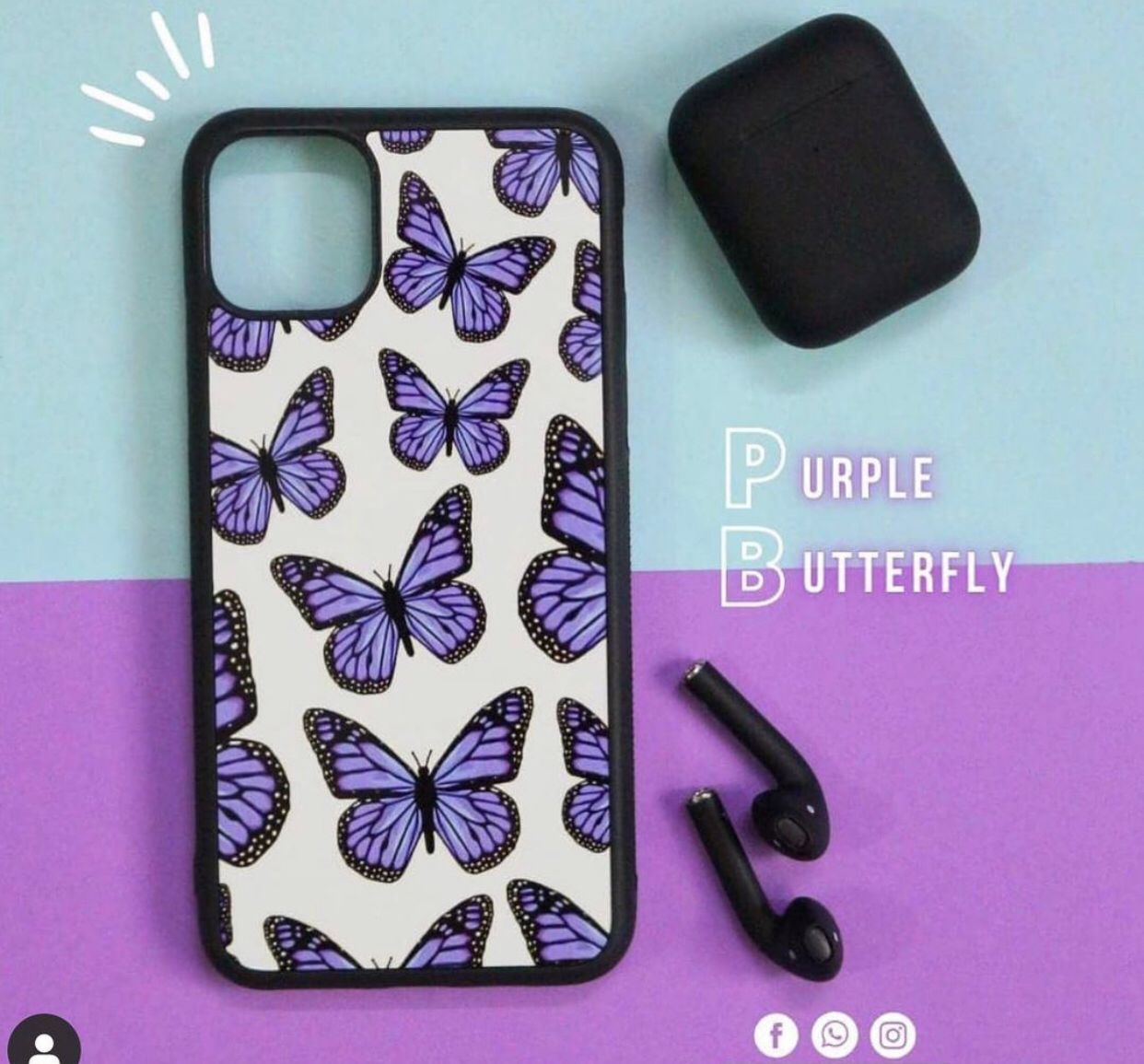 2D Purple Butterfly Customized Case
