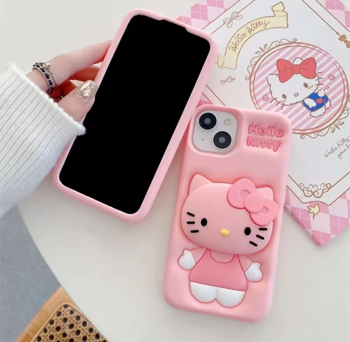 3D Pink Hello Kitty Case with Holder (NEW)