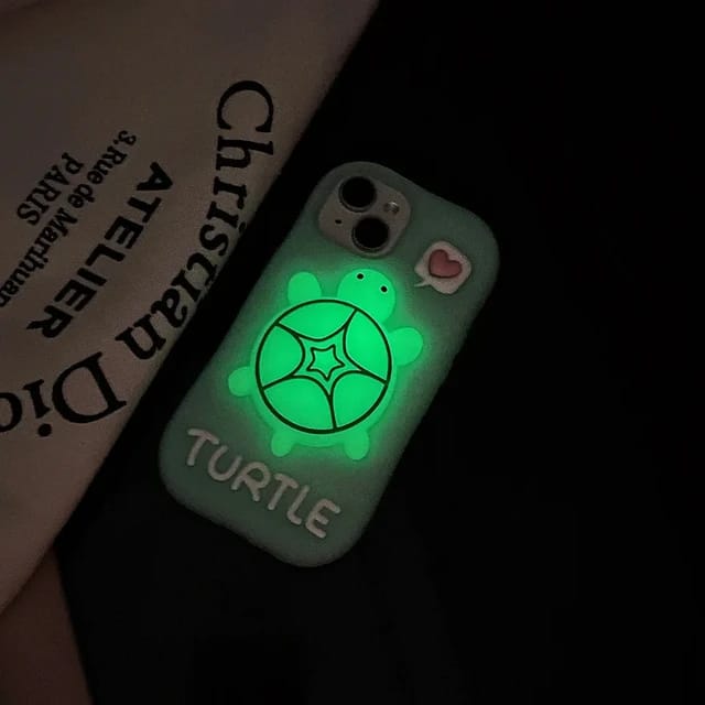 3D Green Turtle Case with Holder (Glow in the Dark)