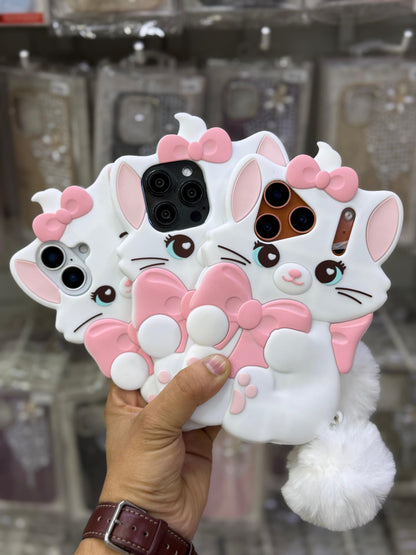 3D Marie Cat Case With Furr Ball (NEW)