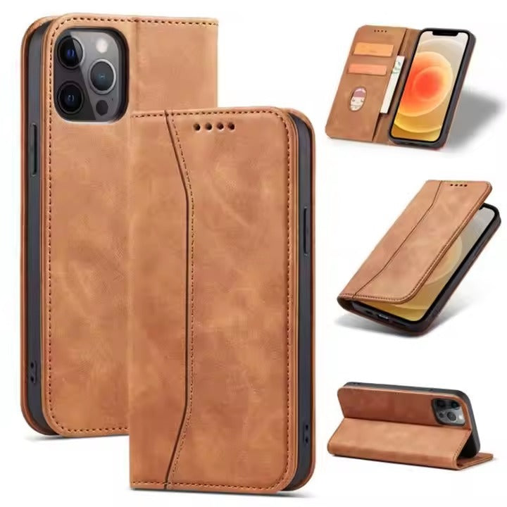 Leather Magnetic Filp Wallet Case (AAA+ Quality)