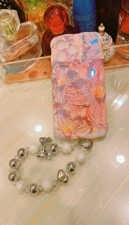 Flower Pattern Case With Chain