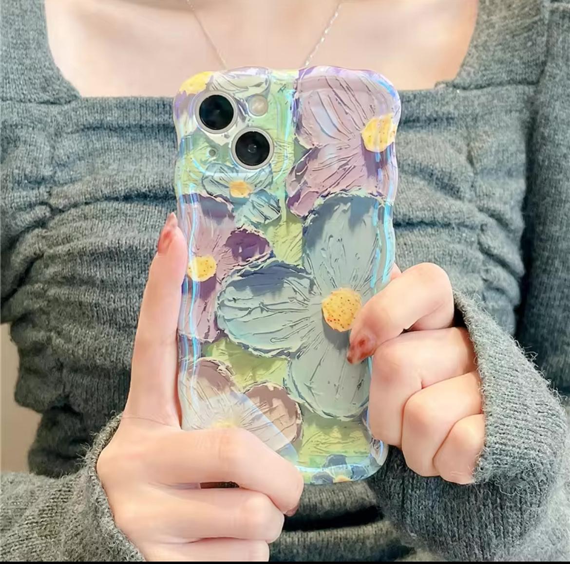 Flower Pattern Case With Chain