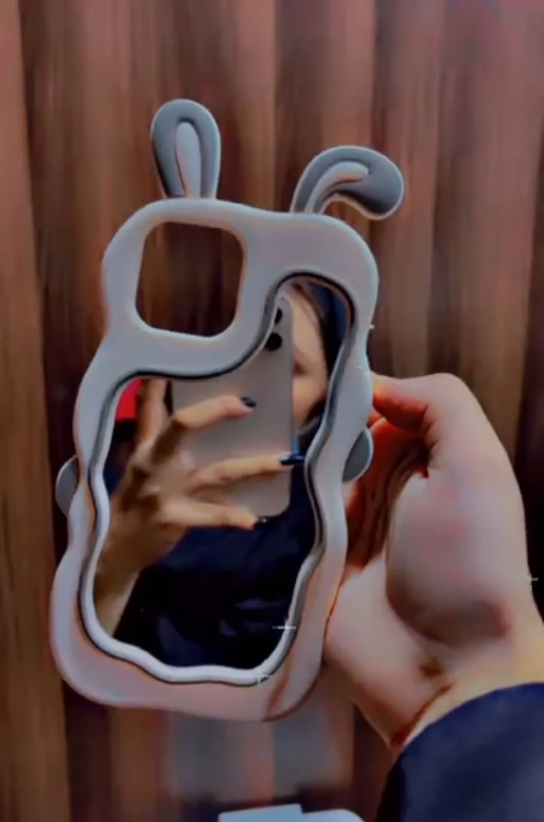 3D Silicone Rabbit Ear Mirror Case