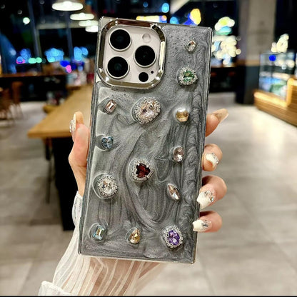 Electroplated Square Gem Stones Case 💎(NEW)