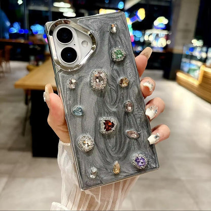 Electroplated Square Gem Stones Case 💎(NEW)