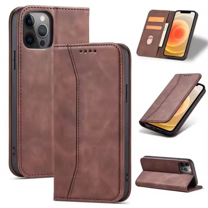 Leather Magnetic Filp Wallet Case (AAA+ Quality)
