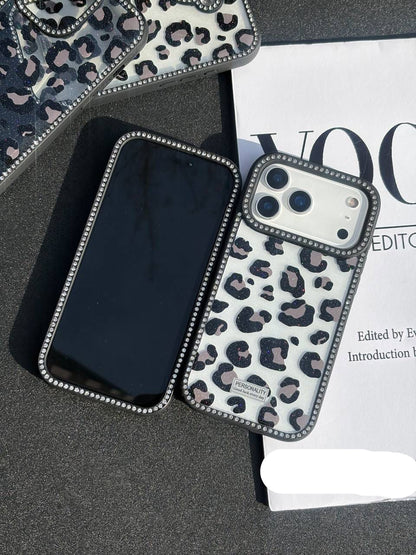 Premium Quality Black Leopard Case With Front & Back Diamond 💎