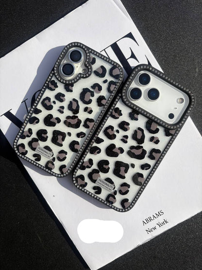 Premium Quality Black Leopard Case With Front & Back Diamond 💎