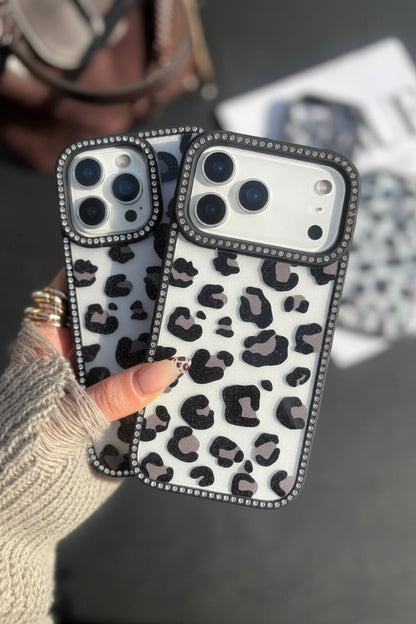 Premium Quality Black Leopard Case With Front & Back Diamond 💎
