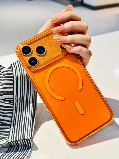 Orange Magsafe Acrylic Transparent Case (NEW)