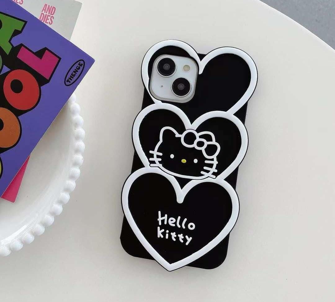 3D Black Hello Kitty Case