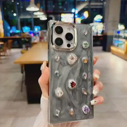 Electroplated Square Gem Stones Case 💎(NEW)