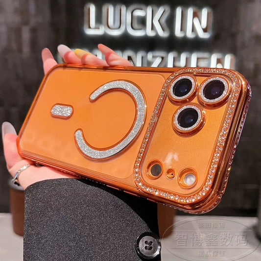 Orange Magsafe Diamond Glitter Lens Case (NEW)