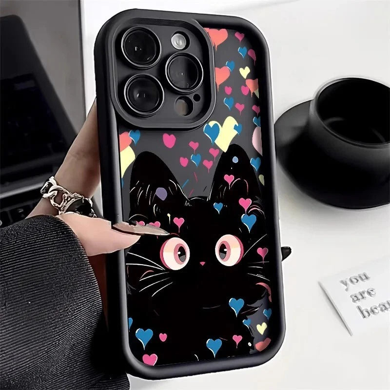 Black Cat Thick Protective Bamper Case