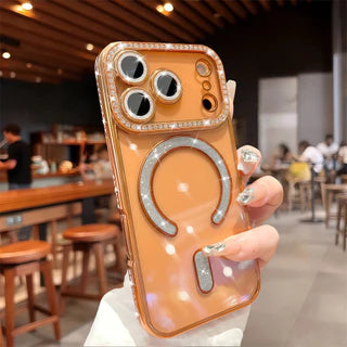 Orange Magsafe Diamond Glitter Lens Case (NEW)
